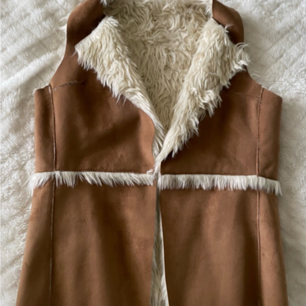 Brown Faux Shearling Vest